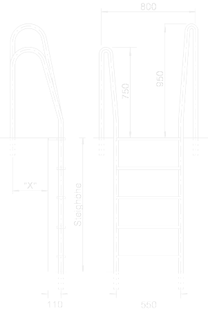 Leiter Zeichnung DIN EN 13451-2 frei