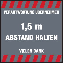Hinweismatte  90 x 90 Abstandhalten