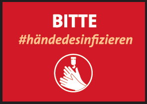 Hinweismatte 120 x 85  Bitte Hände desinfizieren
