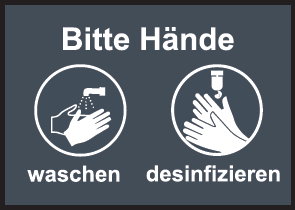 Hinweismatte 120 x 85 Hände waschen und desinfizieren
