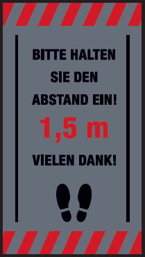 Hinweismatte 85 x 150 Abstandhalten Text schwarz