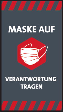 Hinweismatte 85 x 150 Maske auf
