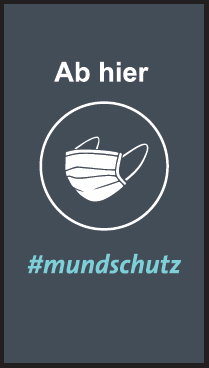 Hinweismatte 85 x 150 ab hier Mundschutz